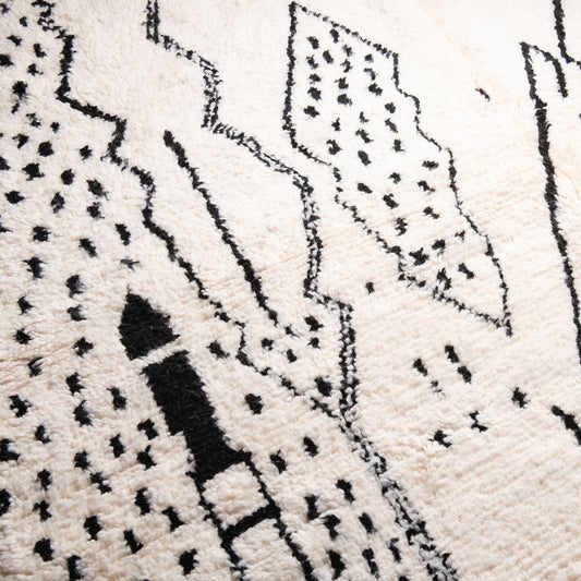 Tapis Laine berbère Azilal - Black & White #2