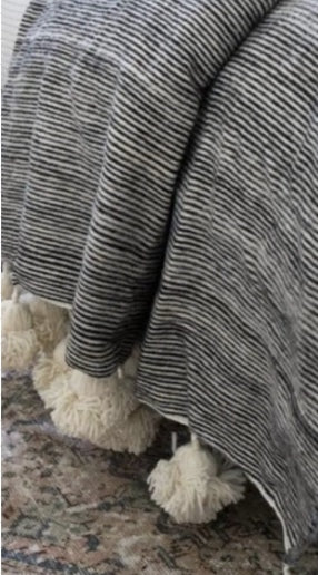 Plaid tissé à pompons - EYA