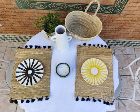 Lot de 4 ou 6 sets de tables à pompons