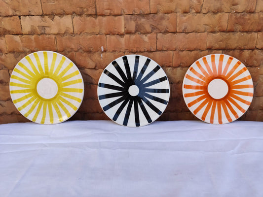 Assiettes rayures SOLEIL