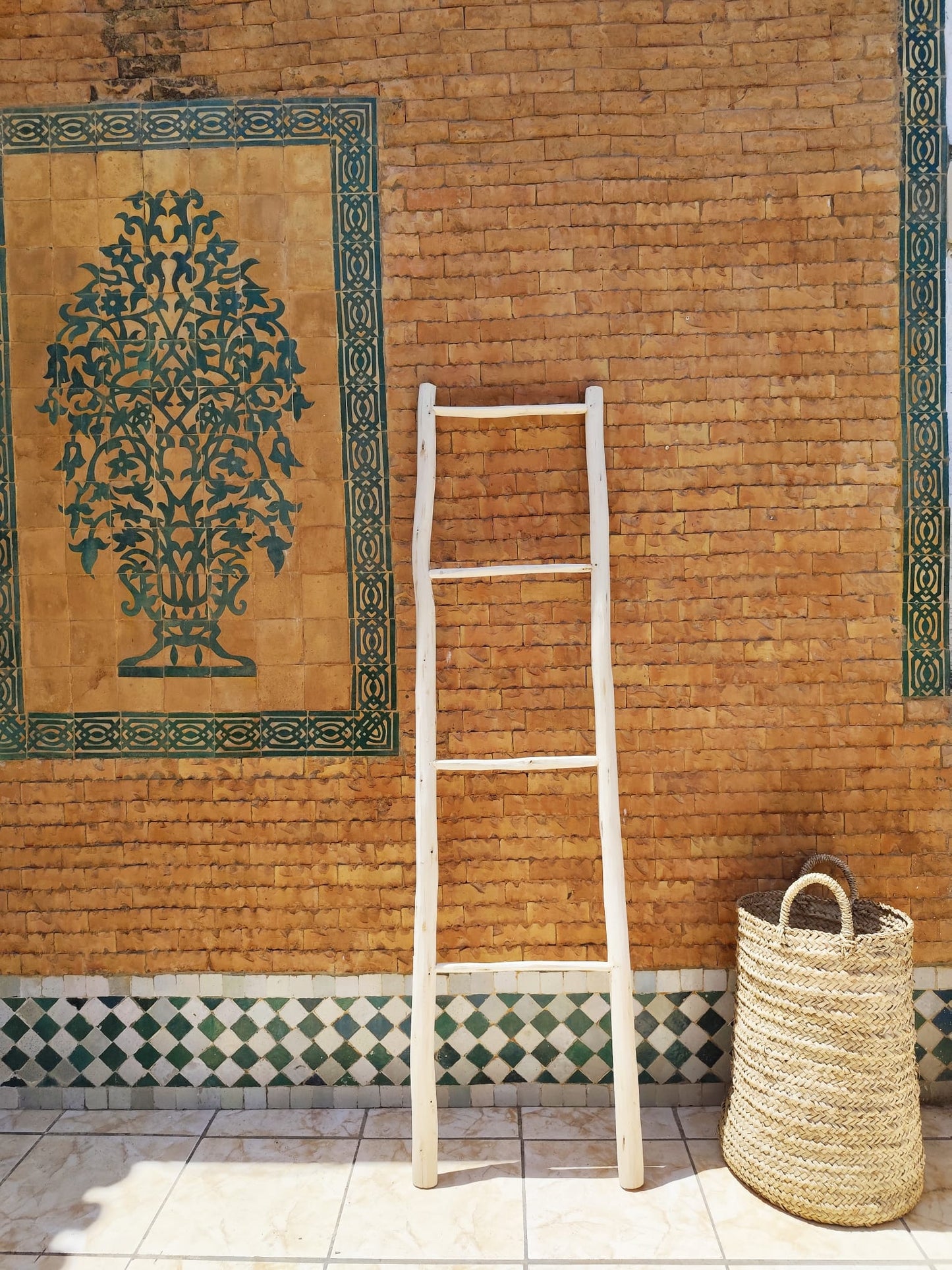 Panier à linge en feuille de palmier
