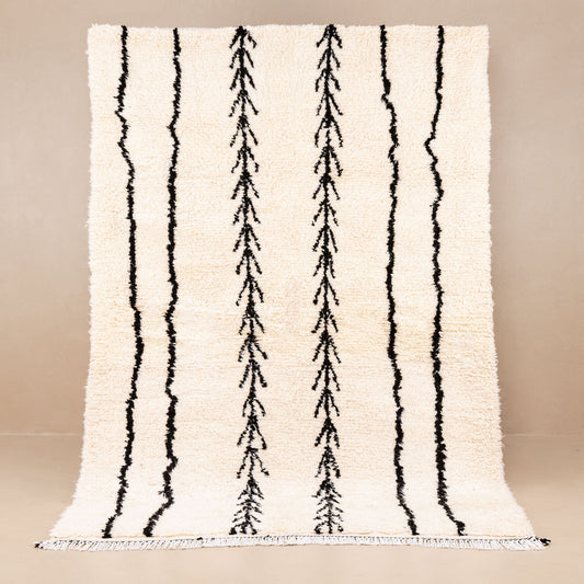 Tapis Laine berbère Azilal - Black & White #6