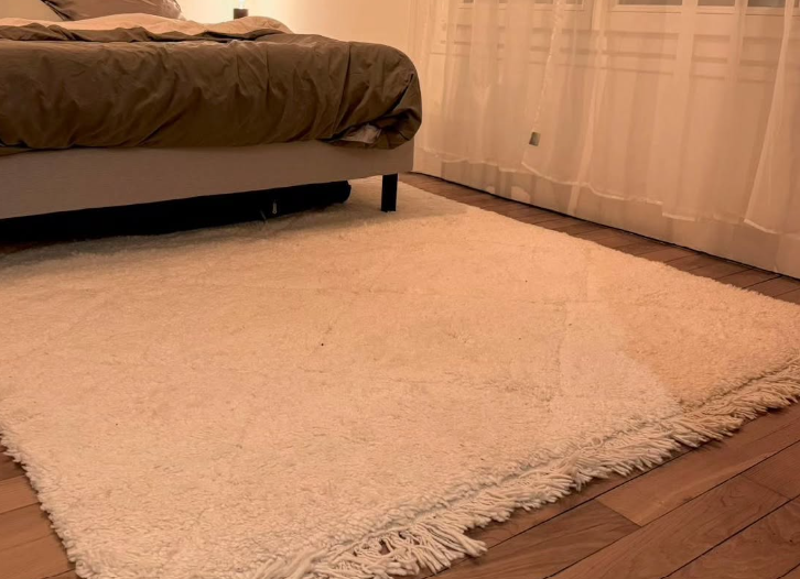 Tapis Beni Ouarain blanc cassé